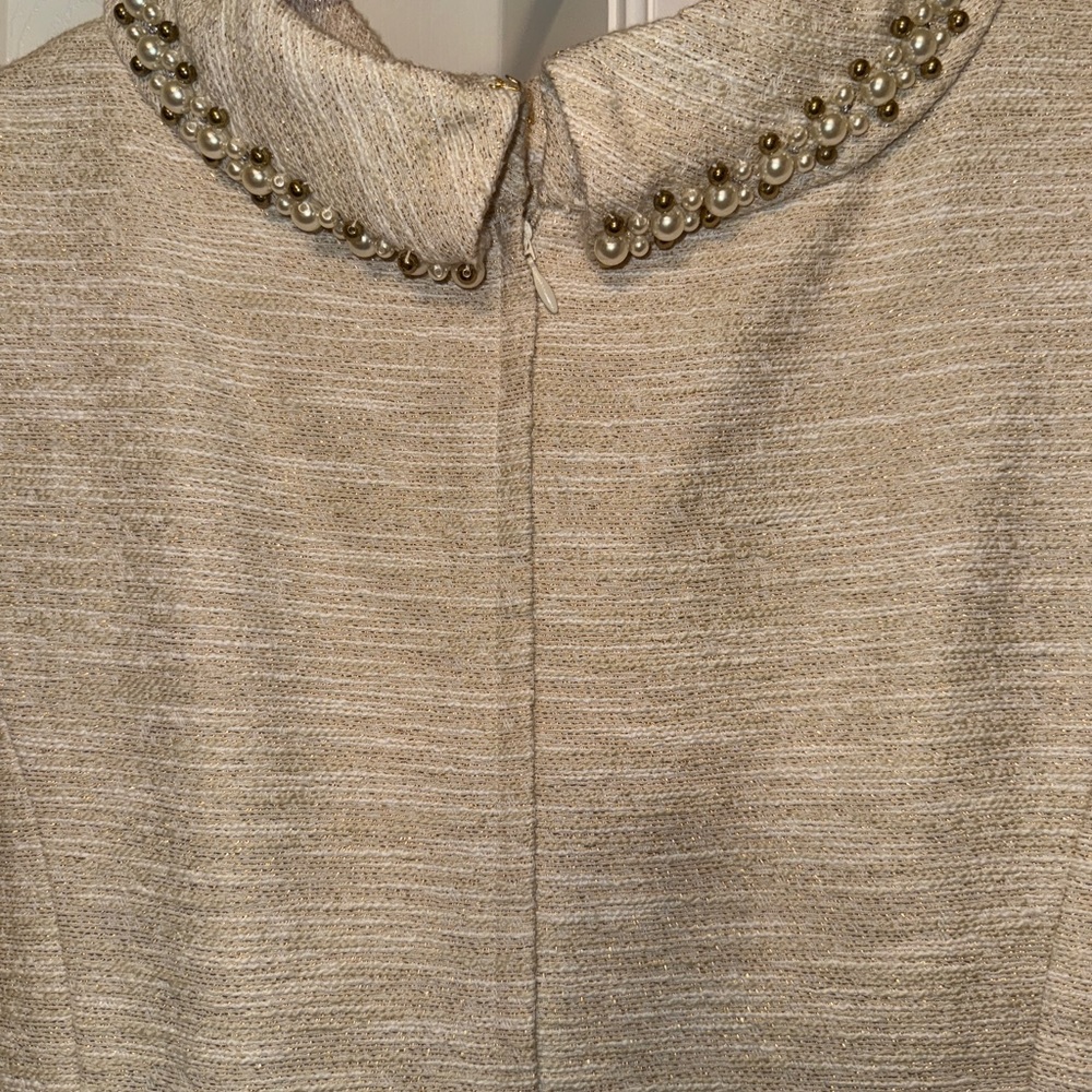 Lilly Pulitzer Portia Tweed Beige Gold Dress - Picture 4 of 6